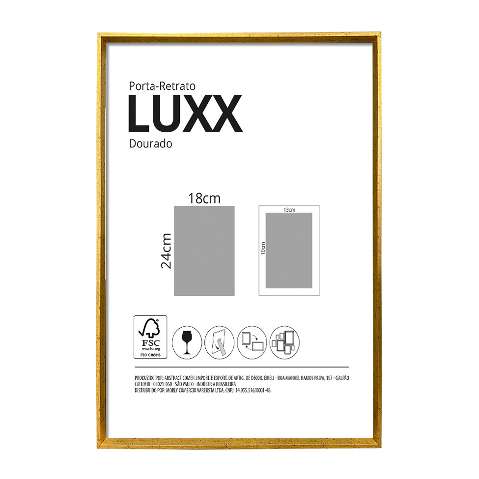 Porta-Retrato 24x18 Luxx Dourado