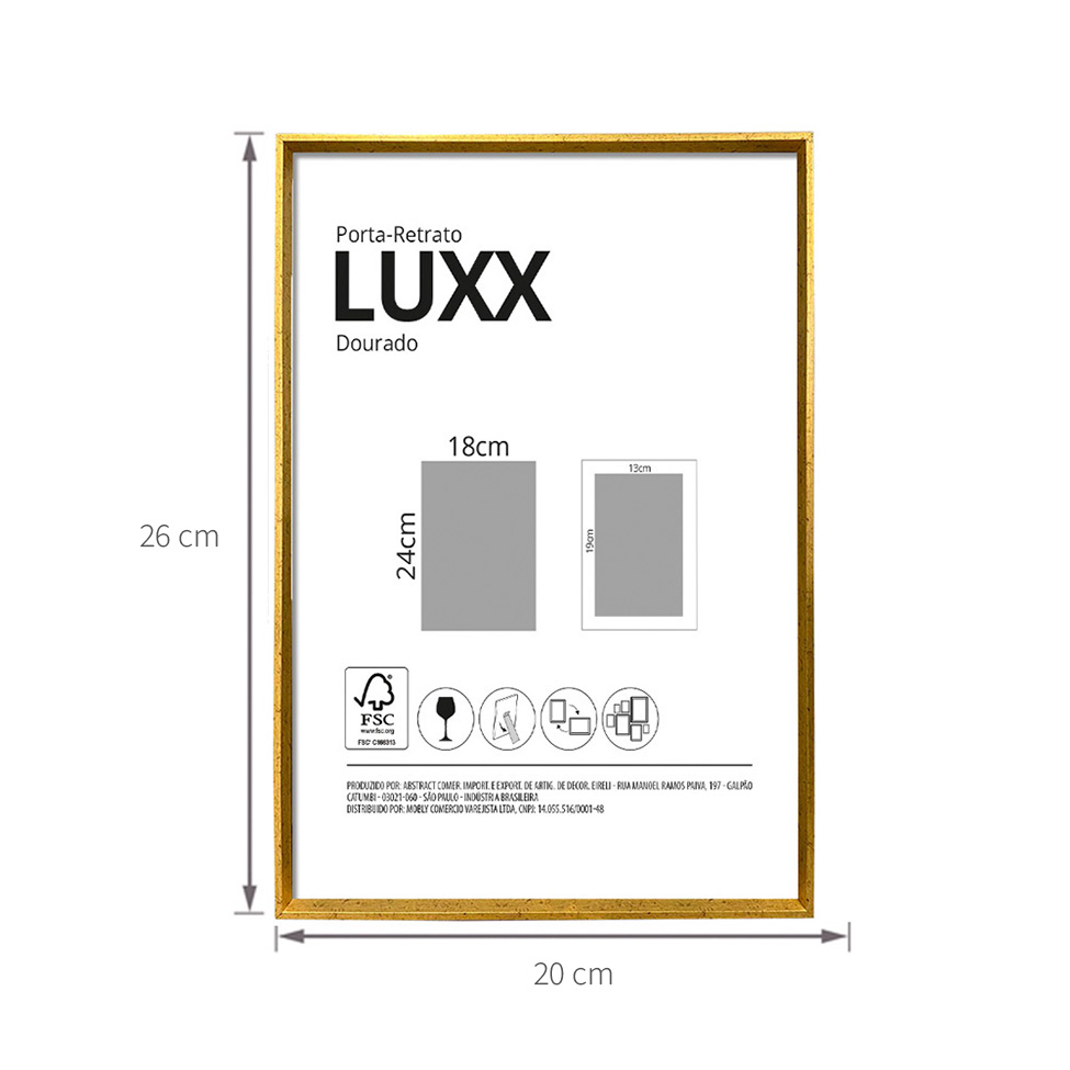 Porta-Retrato 24x18 Luxx Dourado
