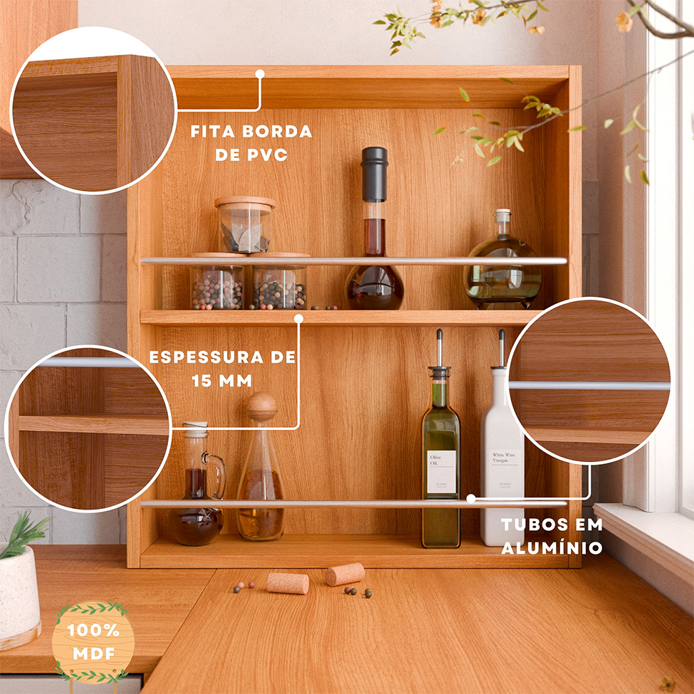 Porta Tempero Domus 100% MDF Cinamomo