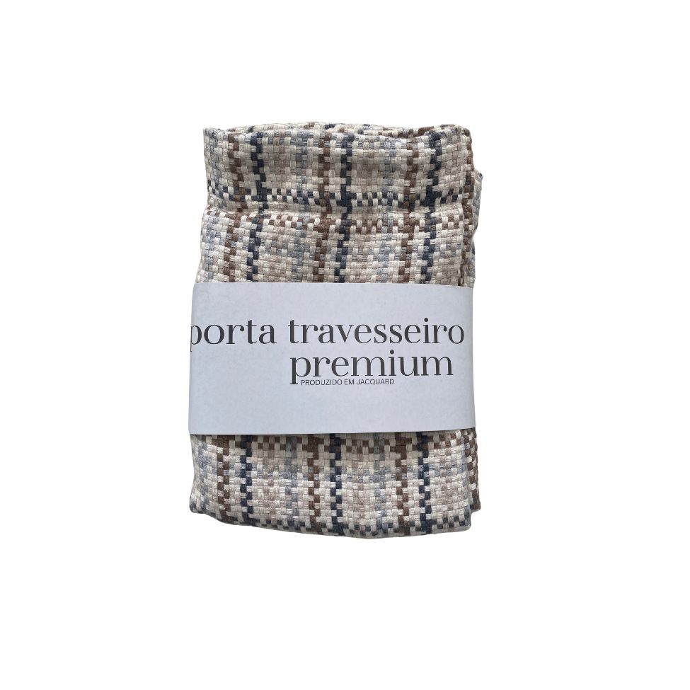 Porta Travesseiro Vicky Marrom e Bege 55x75 cm