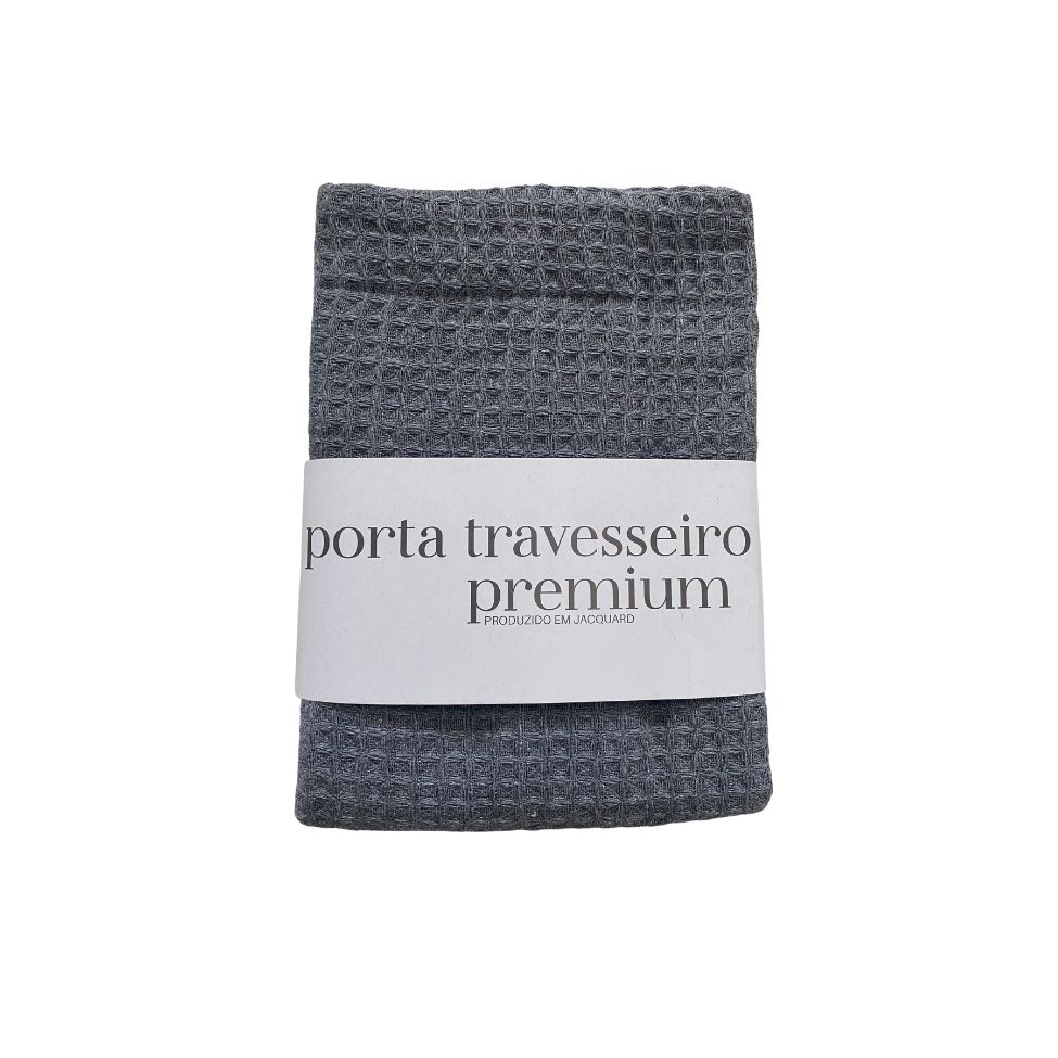 Porta Travesseiro Waffle Chumbo 55x75 cm