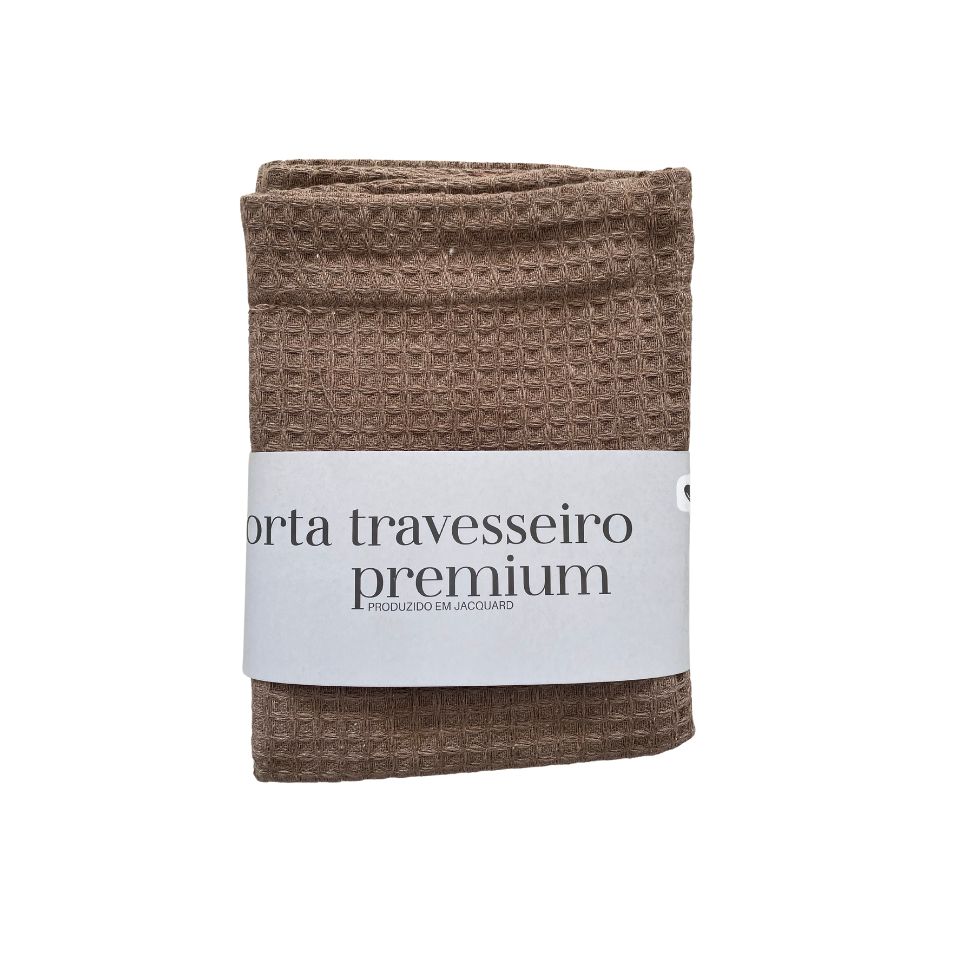 Porta Travesseiro Waffle Marrom 55x75 cm
