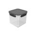 Pote Quadrado Click Transparente e Chumbo 1500 ml