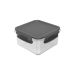 Pote Quadrado Click Transparente e Chumbo 800 ml