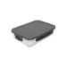 Pote Retangular Click Transparente e Chumbo 870 ml