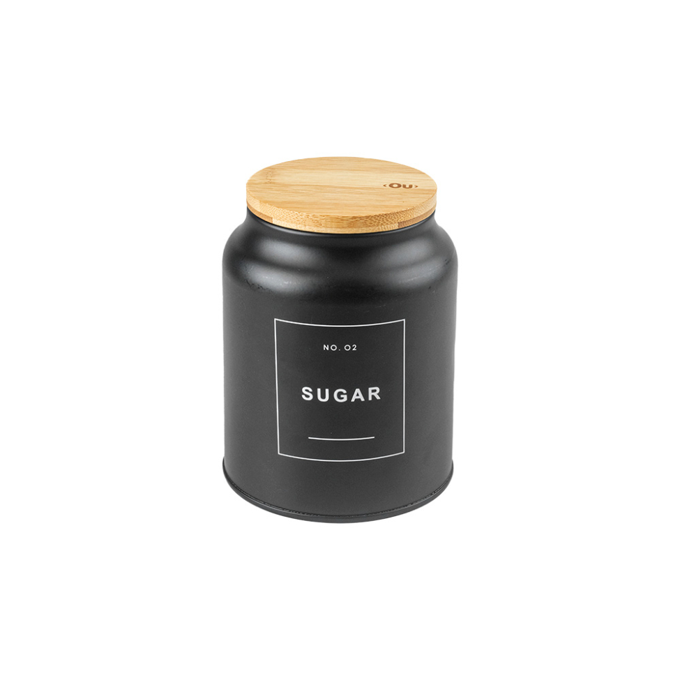 Pote para Açúcar Sense Preto e Bambu