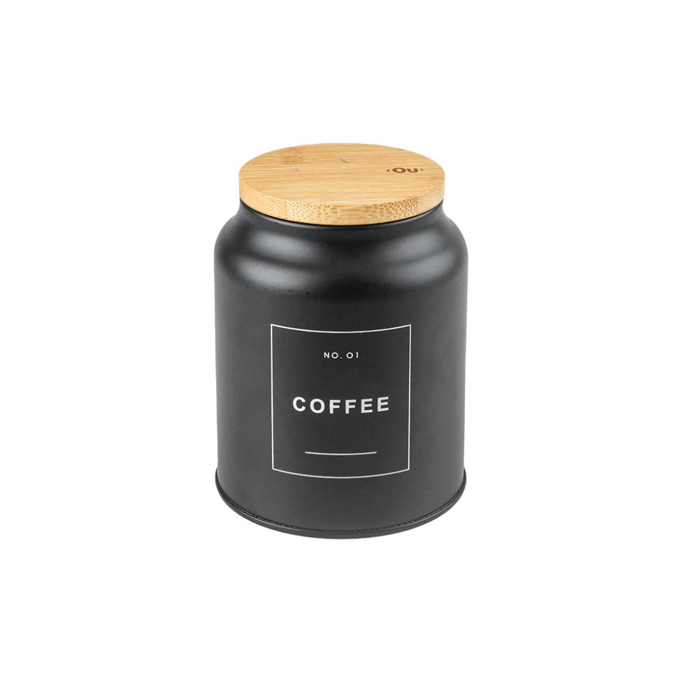 Pote para Café Sense Preto e Bambu