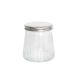 Pote para Mantimentos Canelado Transparente com Tampa em Metal 680ml