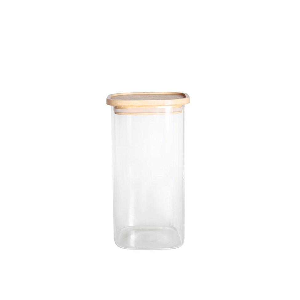 Pote para Mantimentos com Tampa Empilhável Bambú 1,5 L