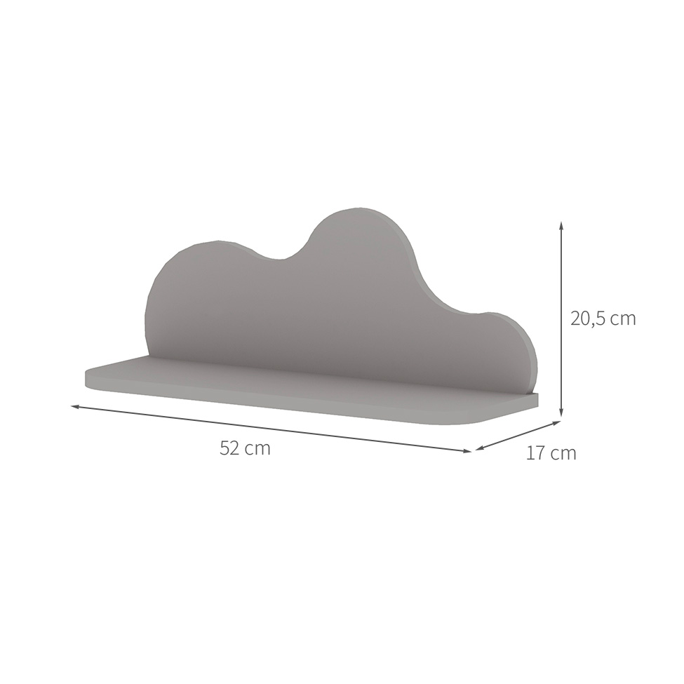 Prateleira Infantil Nuvem 100% MDF Fendi 52 cm