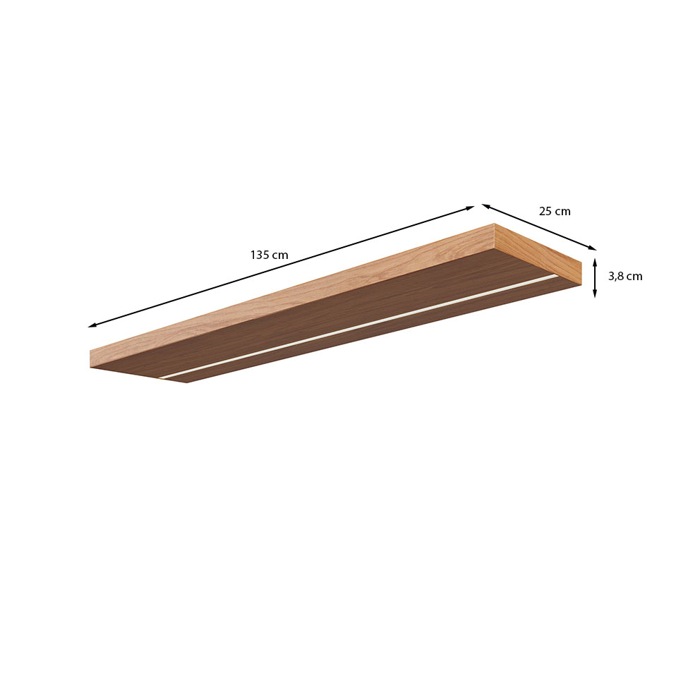 Prateleira Mirele com Fita LED Freijó 135 cm
