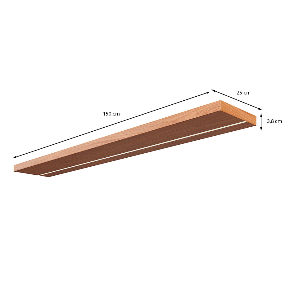 Prateleira Mirele com Fita LED Freijó 150 cm