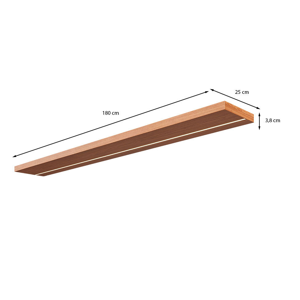 Prateleira Mirele com Fita LED Freijó 180 cm