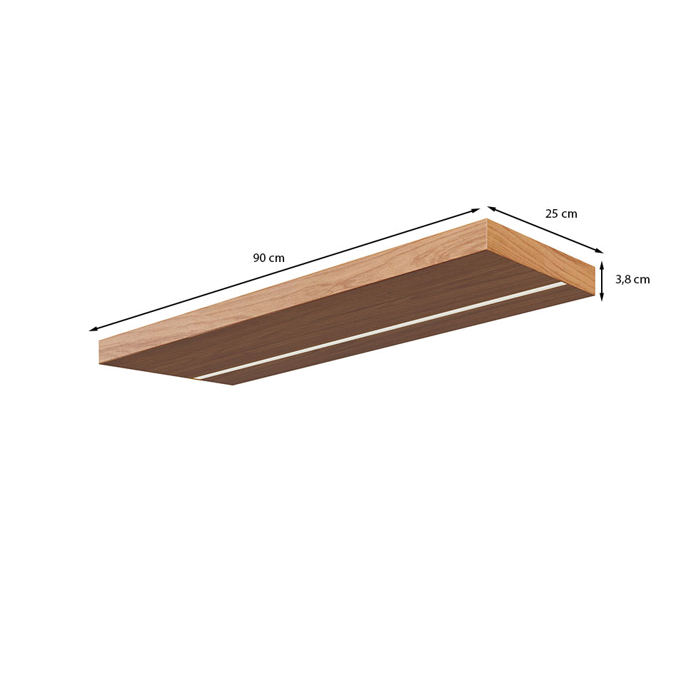 Prateleira Mirele com Fita LED Freijó 90 cm