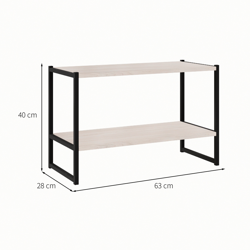 Prateleira Shelf Carvalho Berlin e Preta 40 cm