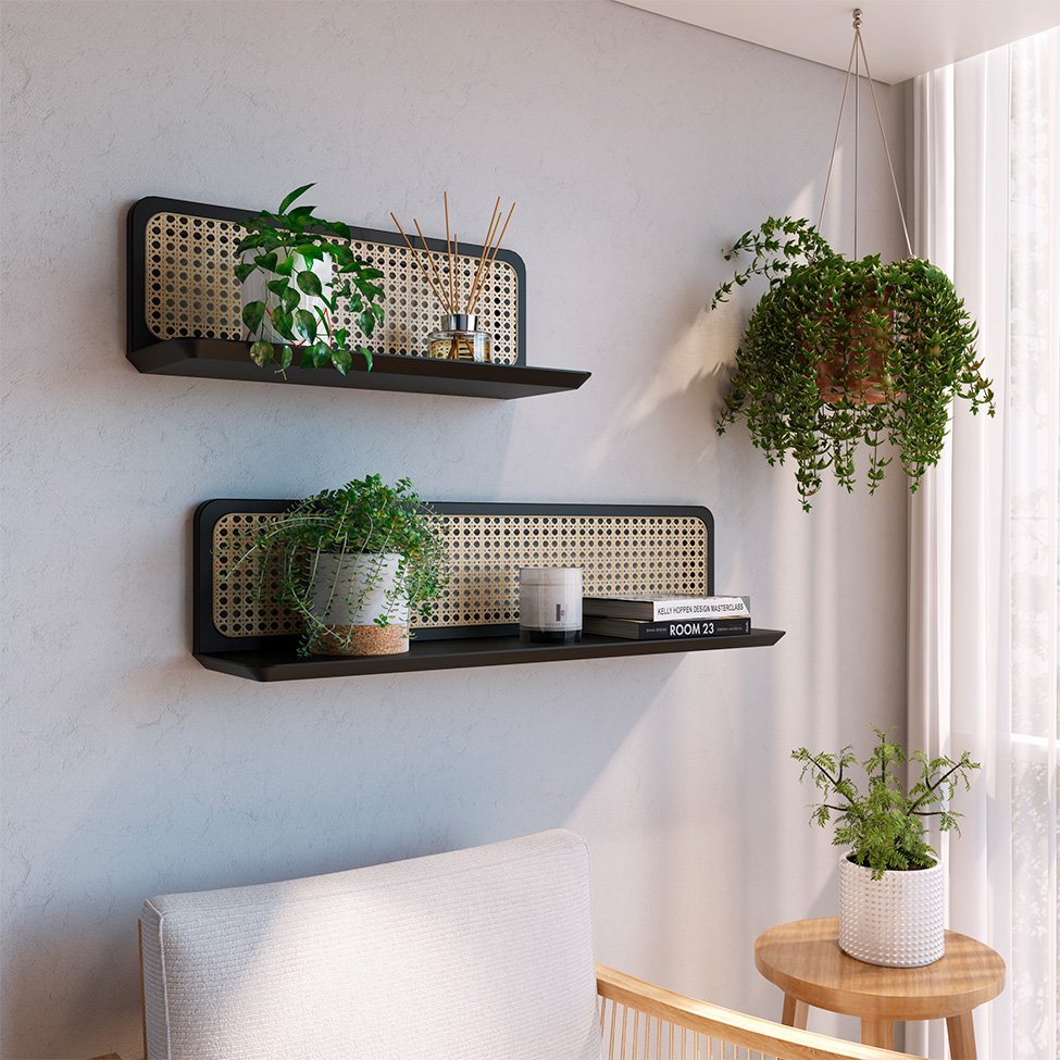 Prateleira Urban Jungle Preta 90 cm