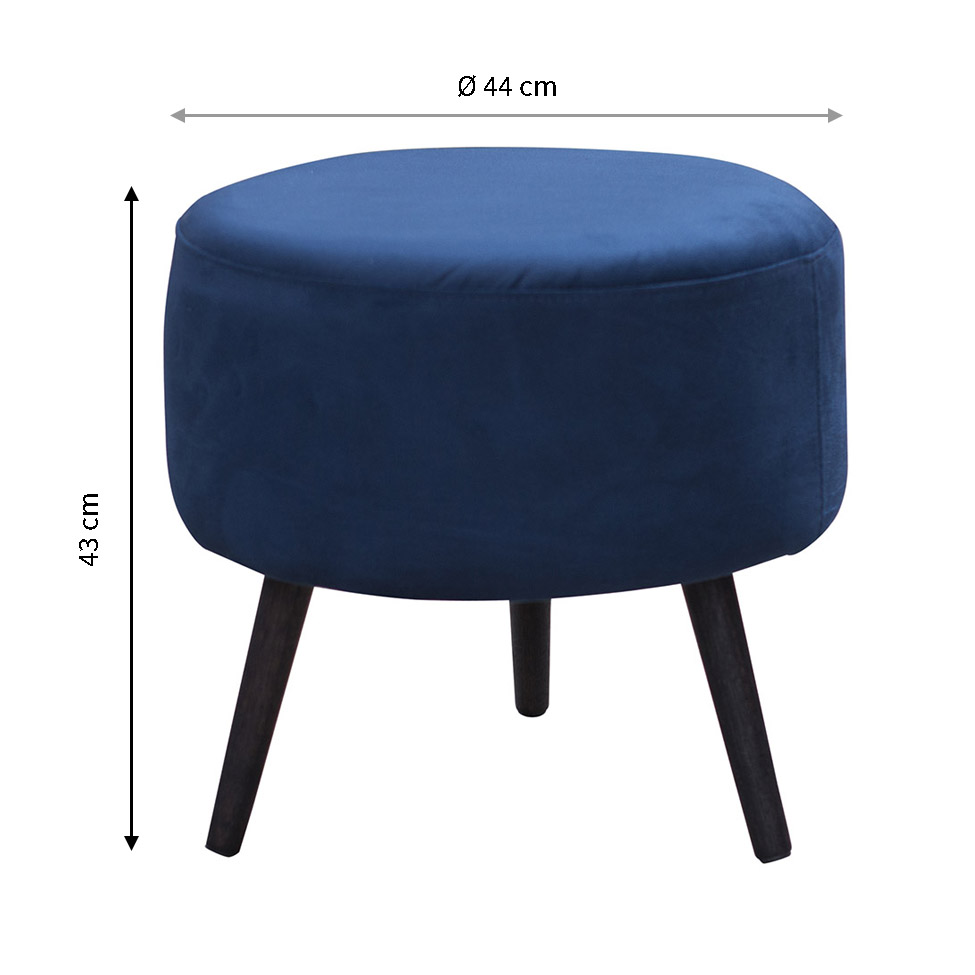 Puff Alegria Veludo Azul