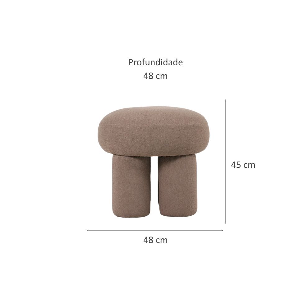 Puff Conexão Bouclé Cinza