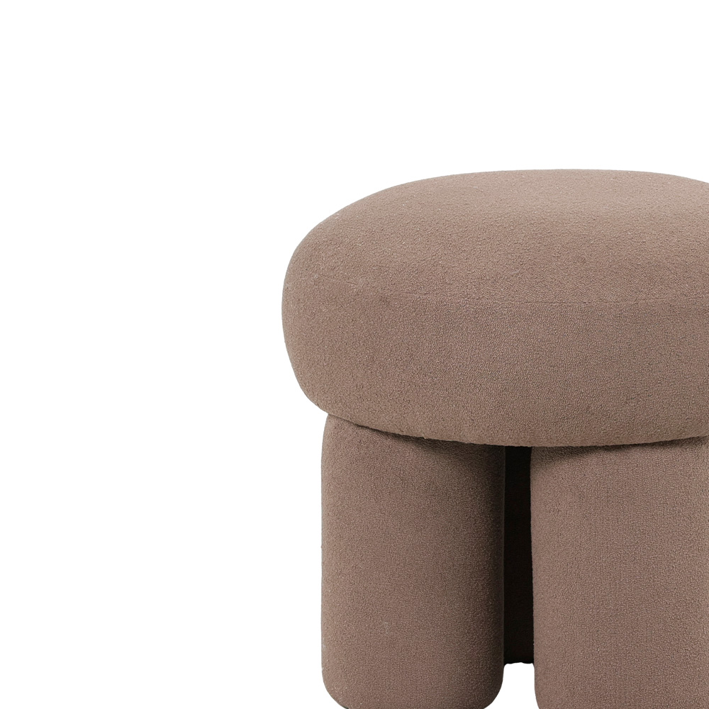 Puff Conexão Bouclé Cinza