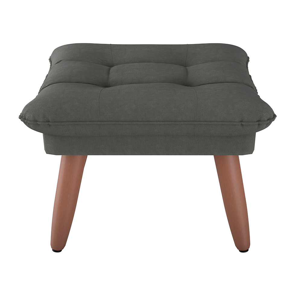 Puff Nantes Suede Cinza