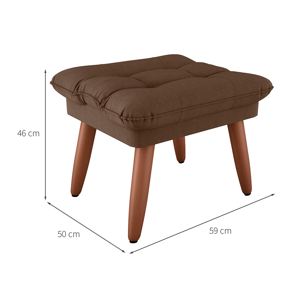 Puff Nantes Suede Marrom