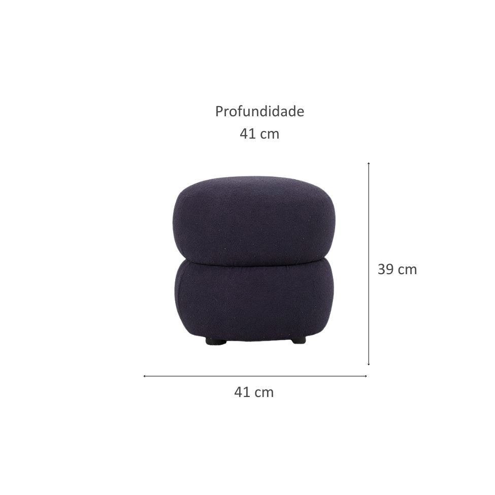 Puff Respiro Poliéster Azul