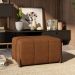 Puff Retangular Beirute Couro Conhaque 80 cm