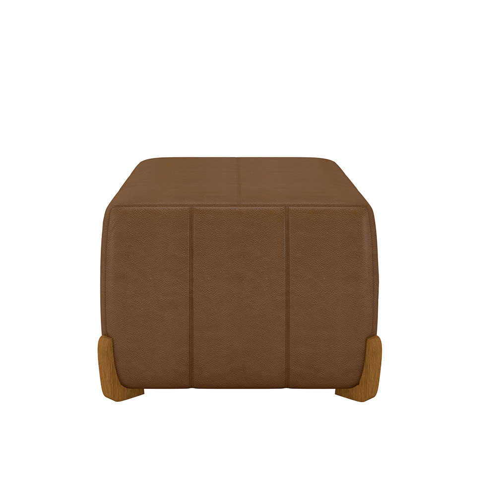 Puff Retangular Beirute Couro Conhaque 80 cm