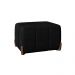 Puff Retangular Beirute Couro Preto 60 cm