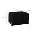 Puff Retangular Beirute Couro Preto 60 cm