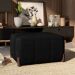 Puff Retangular Beirute Couro Preto 80 cm