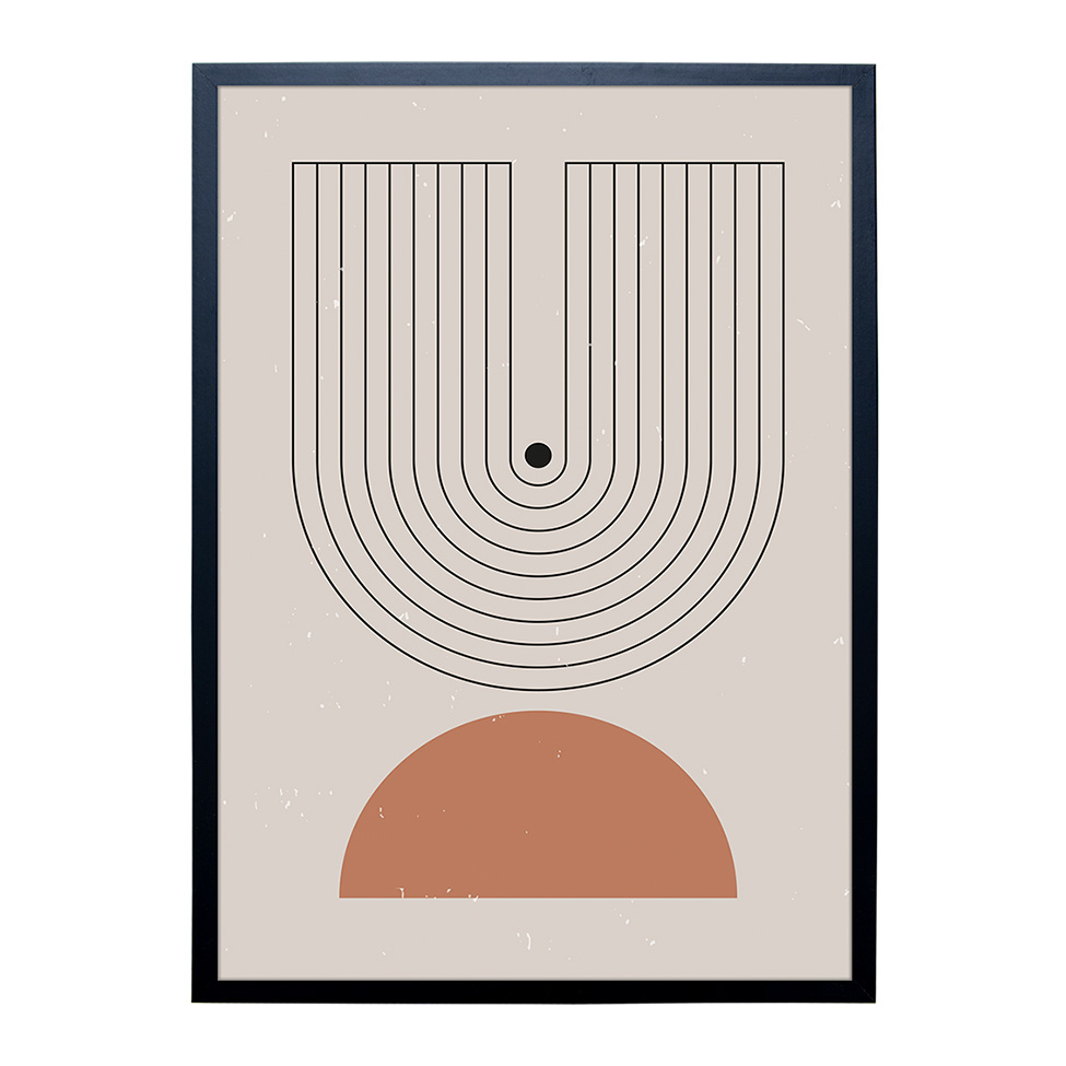 Quadro Abstrato Arco Íris Minimalista I com Vidro Colorido 50x70 cm