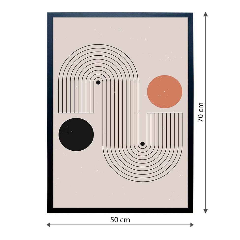 Quadro Abstrato Arco Íris Minimalista II com Vidro Colorido 50x70 cm