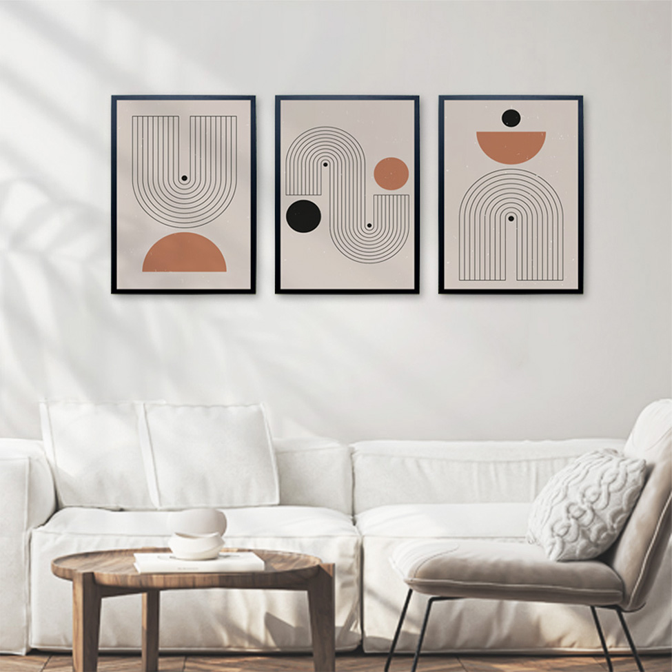 Quadro Abstrato Arco Íris Minimalista II com Vidro Colorido 50x70 cm