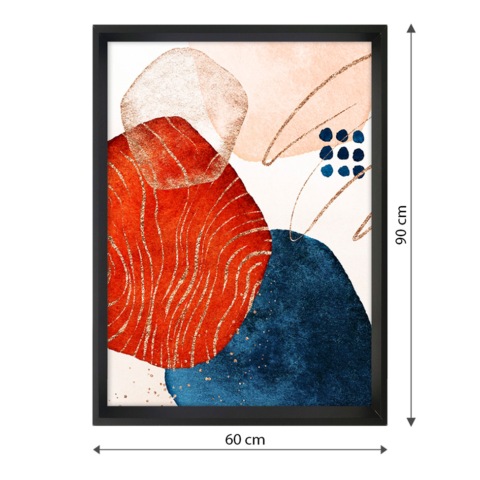 Quadro Abstrato Formas I com Vidro Colorido 60x90 cm