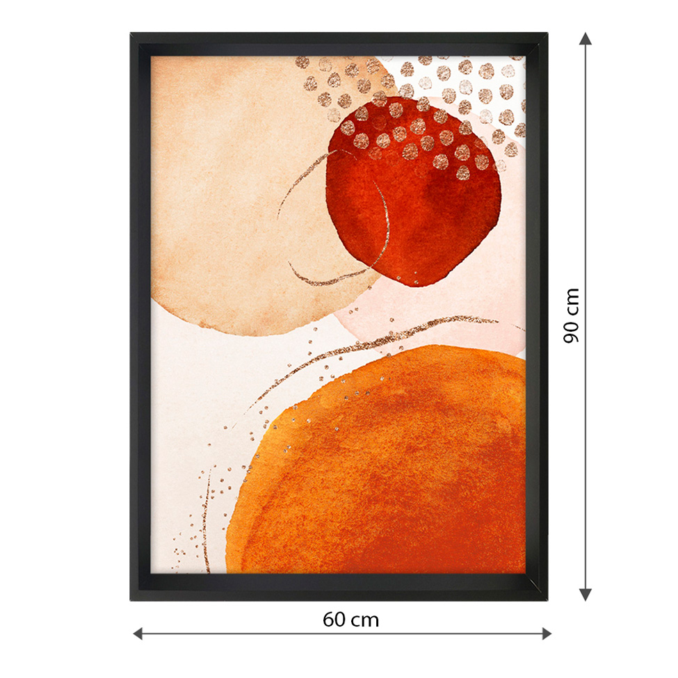 Quadro Abstrato Formas II com Vidro Colorido 60x90 cm