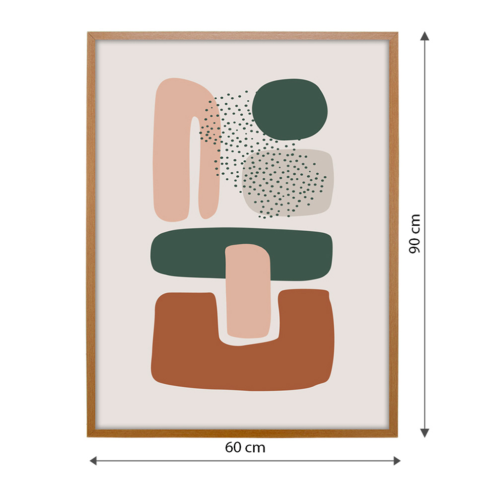 Quadro Abstrato Formatos II com Vidro Colorido 60x90 cm