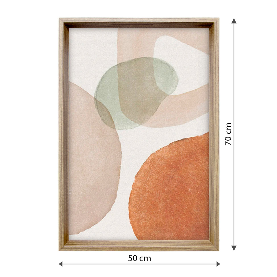 Quadro Abstrato Formatos com Vidro Colorido 50x70 cm