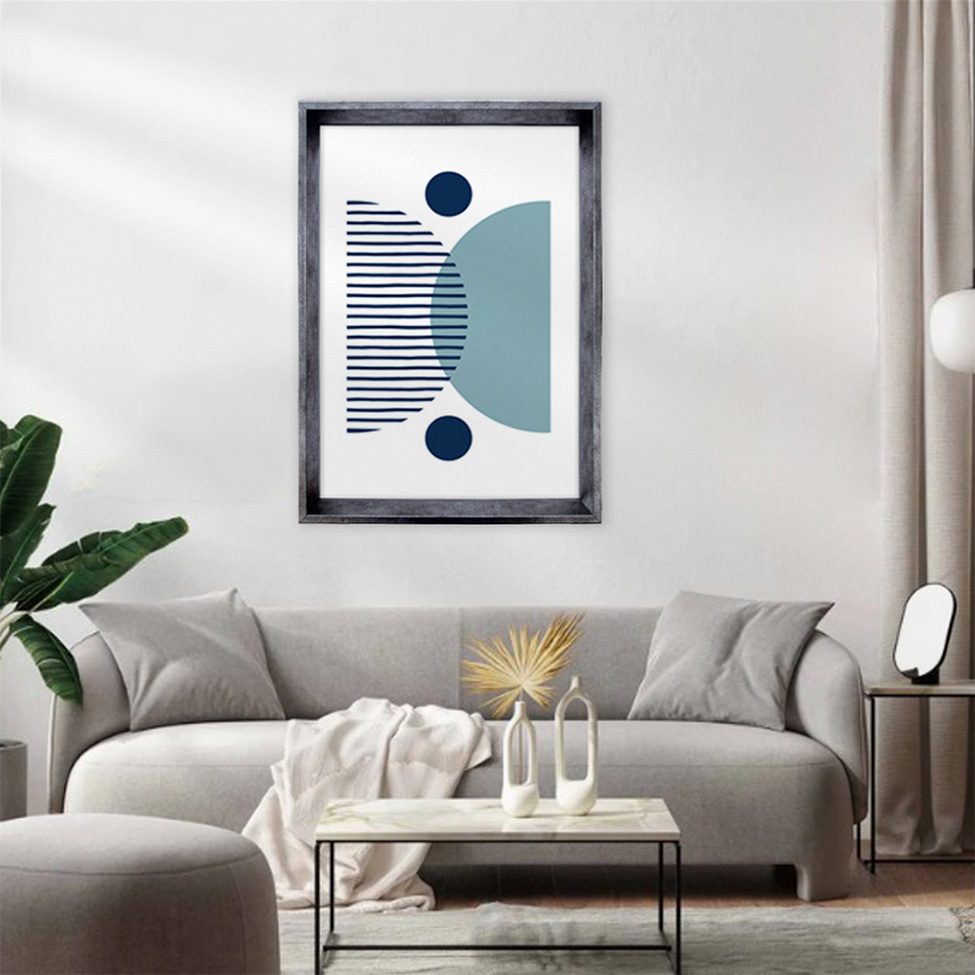 Quadro Abstrato Geométricos I com Vidro Colorido 60x90 cm