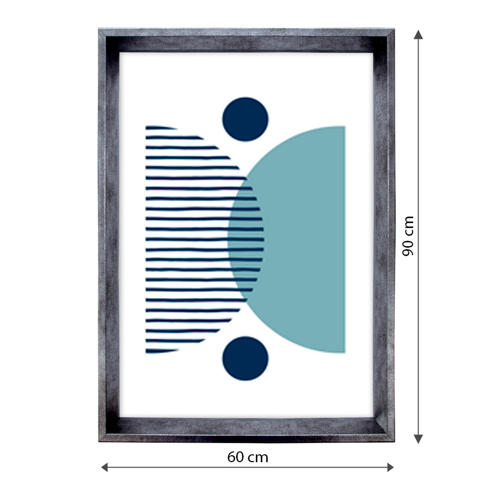 Quadro Abstrato Geométricos I com Vidro Colorido 60x90 cm