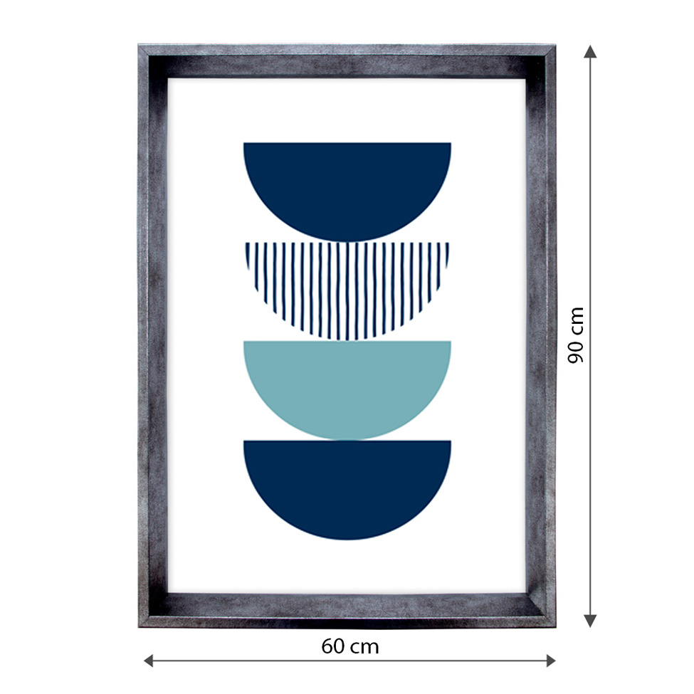 Quadro Abstrato Geométricos II com Vidro Colorido 60x90 cm