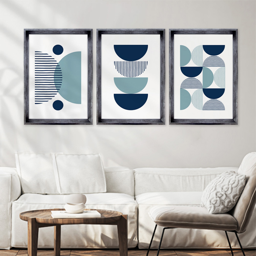 Quadro Abstrato Geométricos II com Vidro Colorido 60x90 cm