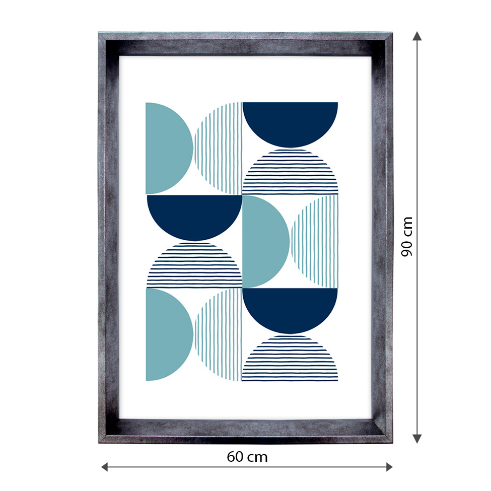 Quadro Abstrato Geométricos III com Vidro Colorido 60x90 cm