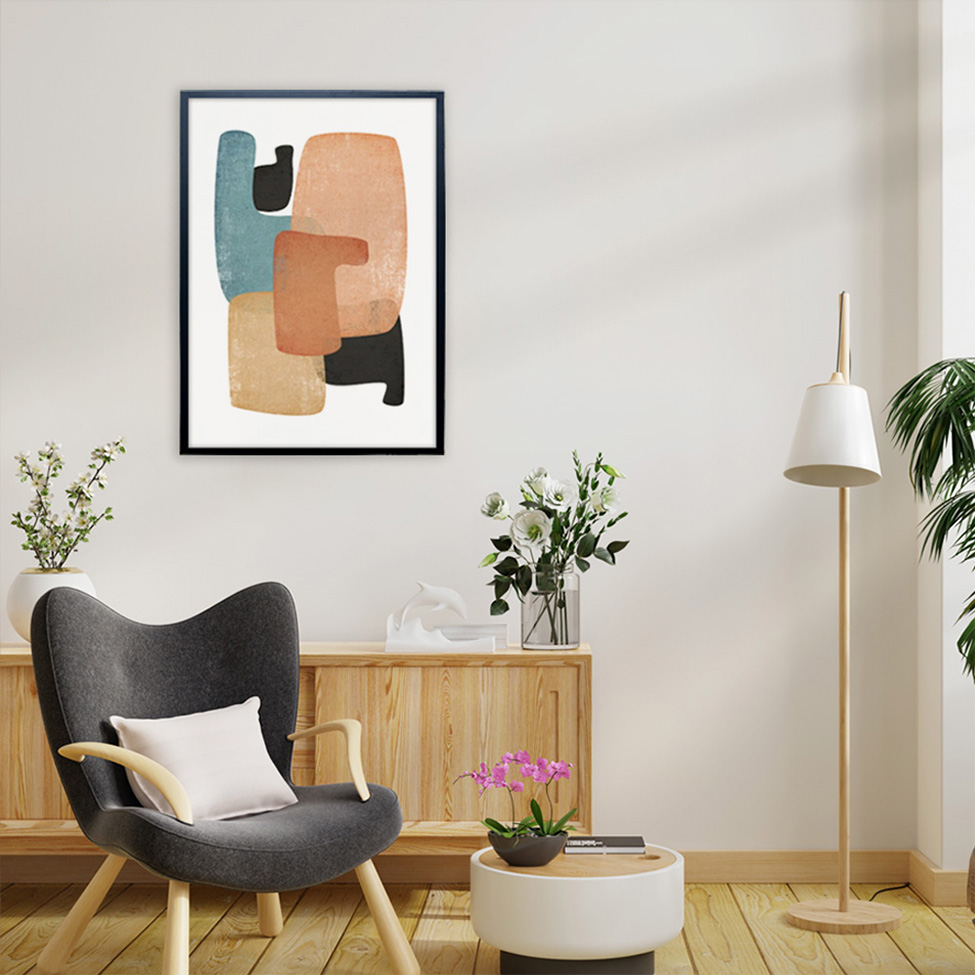Quadro Abstrato Montagens I sem Vidro Colorido 40x60 cm