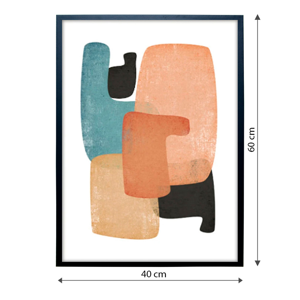 Quadro Abstrato Montagens I sem Vidro Colorido 40x60 cm