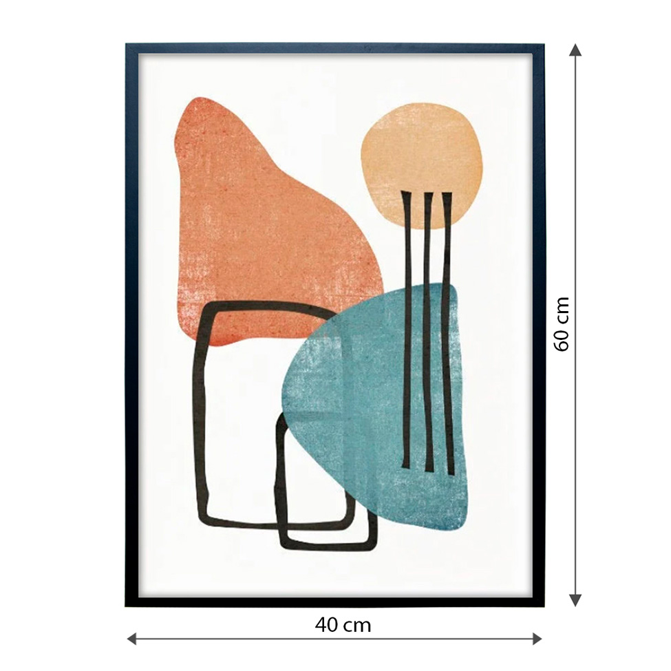 Quadro Abstrato Montagens III sem Vidro Colorido 40x60 cm