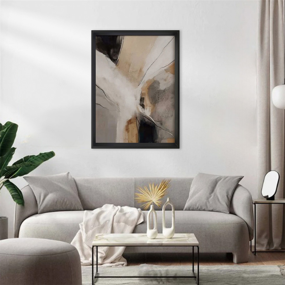 Quadro Abstrato Nuances I com Vidro Colorido 60x90 cm