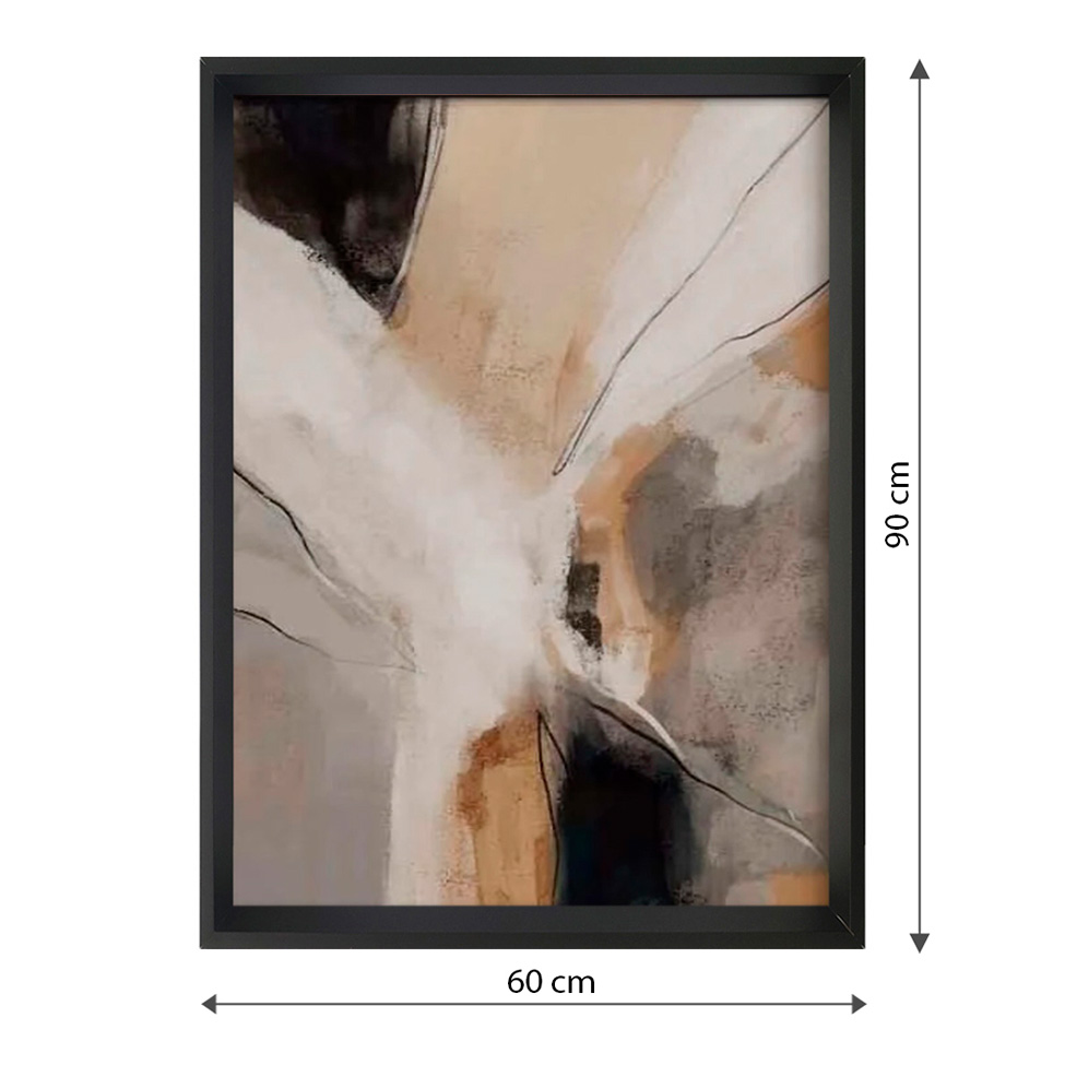 Quadro Abstrato Nuances I com Vidro Colorido 60x90 cm