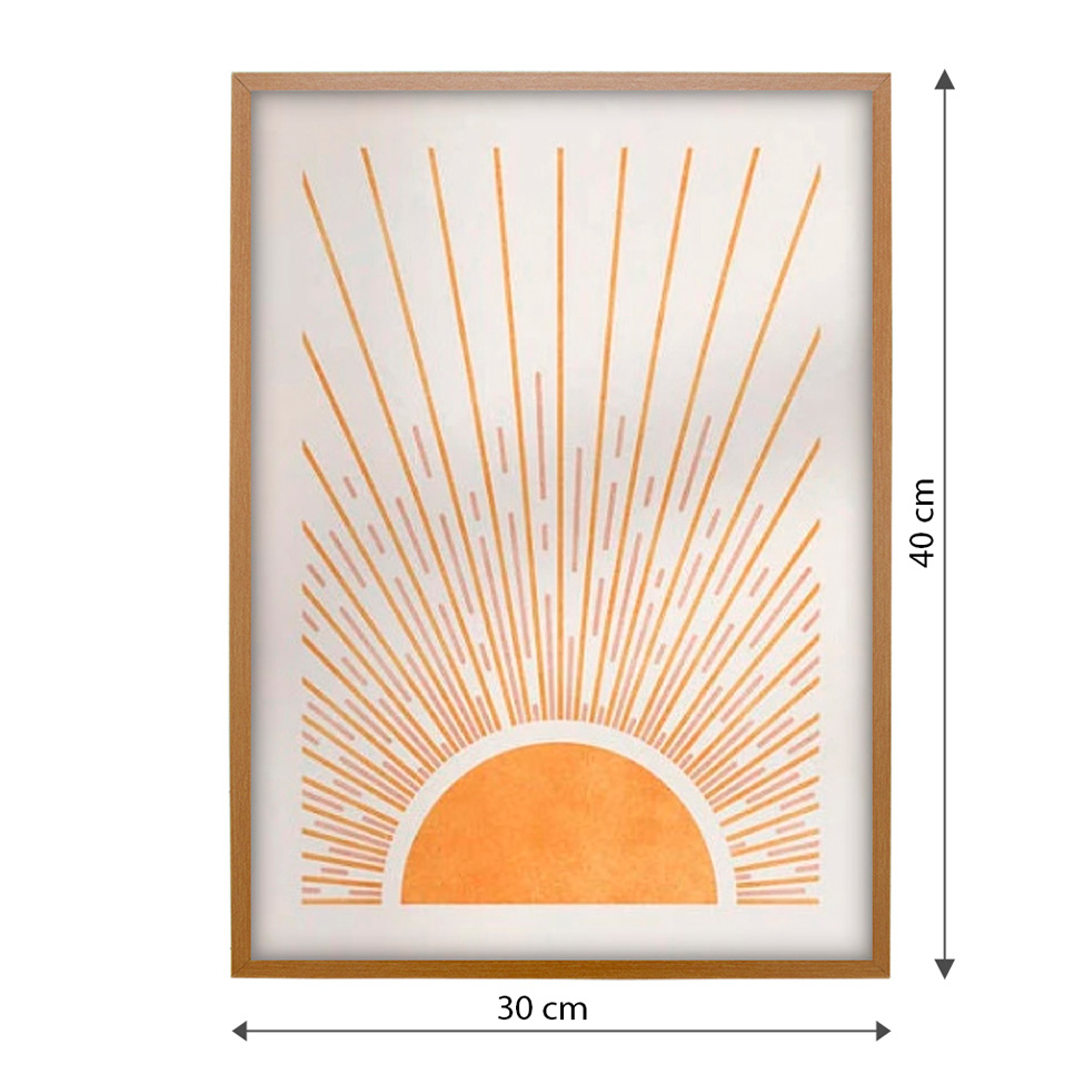 Quadro Abstrato Raios de Sol sem Vidro Colorido 30x40 cm