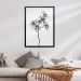Quadro Clássico Floral Raio-X II com Vidro Preto e Branco 50x70 cm